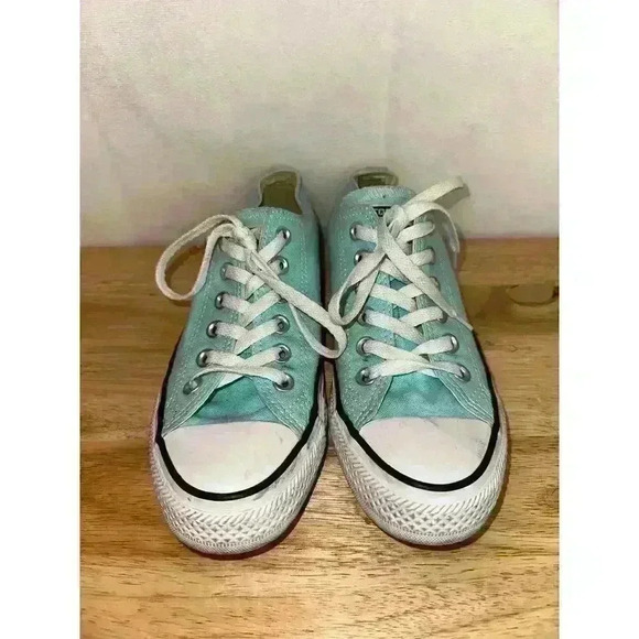 Converse All Star Low Top Tennis Shoes in Mint Green/Teal Blue - Mens 5 Ladies 7 - Picture 2 of 9